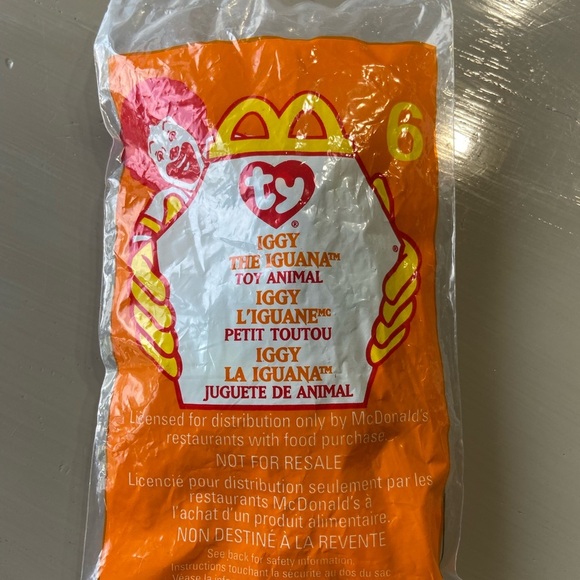RETIRED & RARE TY TEENIE BEANIE. (IGGY THE IGUANA) Sealed In Original Pac - Picture 2 of 5